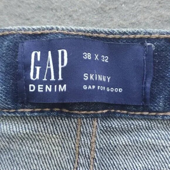 38x32 Gap Darkwash Skinny Fit Jeans | Gap Skinny Fit Jeans | Men's Gap Jeans - Picture 5 of 7